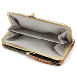 Royal Bagger Long Handheld Wallet for Women Genuine Cow Leather Soft Coin Purse Mouth Gold Bag Wallet Large Capacity Fashion