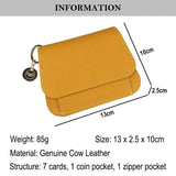 Royal Bagger RFID Short Wallets for Women Genuine Cow Leather Fashion Card Holder with Key Ring Holders Clutch Slim Coin Purse